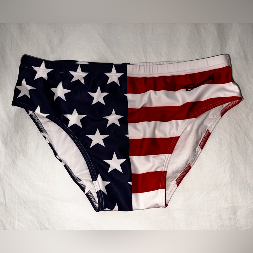 Shinesty Mens American Flag Brief - Large - NWT